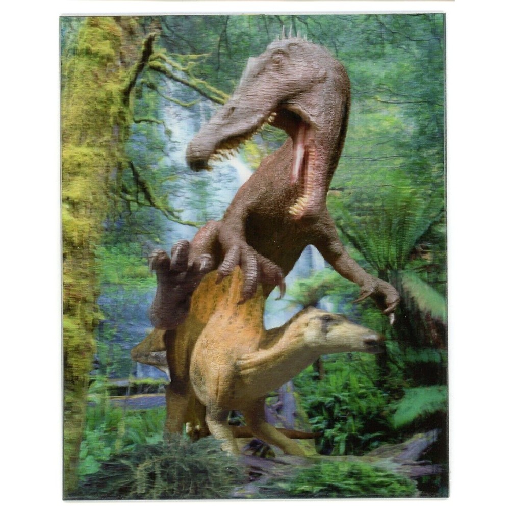 Dinosaurs Fighting‎ Art Print 8" x 10" Shifting Lenticular 3D 3-D Jurassic Park